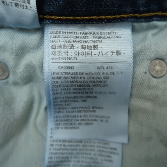 Levi's 514 Jeans Mens Size 40x30 Blue Classic Straight Denim Pants Dark Wash - Picture 8 of 16